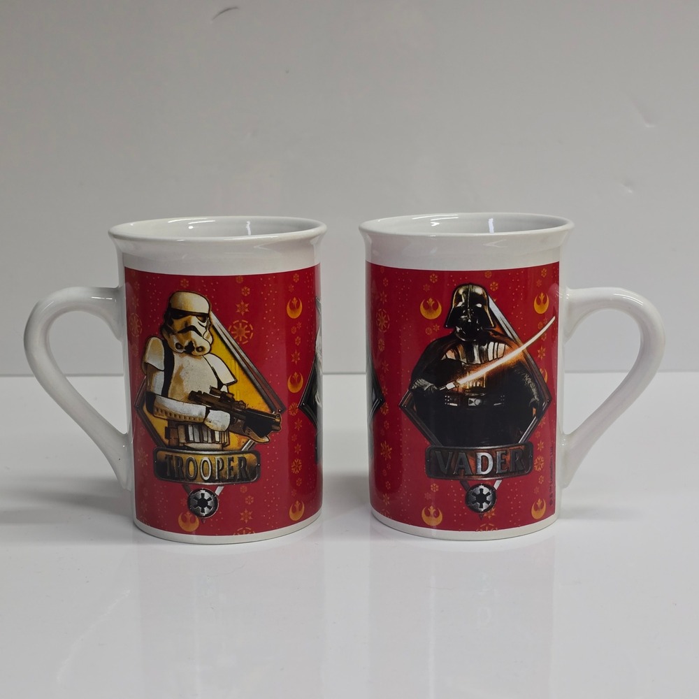 Star Wars Darth Vader Yoda Stormtrooper Ceramic Mug Set Red 2014 Sci-Fi